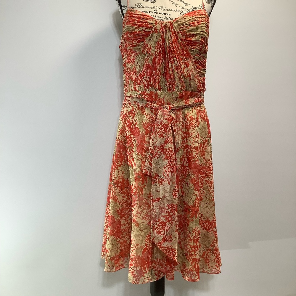 Ralph Lauren Pink and Cream with straps Midi Dress
